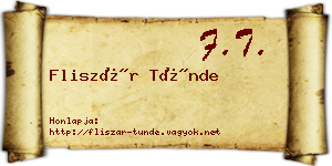 Fliszár Tünde névjegykártya