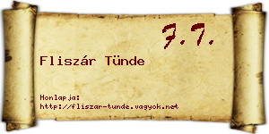 Fliszár Tünde névjegykártya